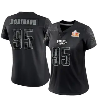 Limited Women's Ty Robinson Philadelphia Eagles Nike Reflective Super Bowl LIX Jersey - Black